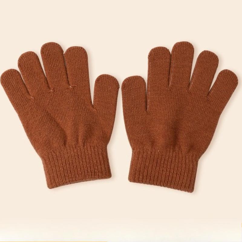 Strikkede hansker i ensfarge for barn 5-10 år Studenter Vintervarme Utendørs sykling og Daglig kaldt vær Bruk Votter