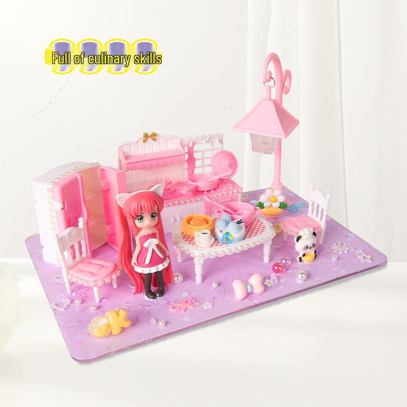 Kids' DIY Night Light Bathroom Pretend Play Toy Set - Educational Gift for Girls