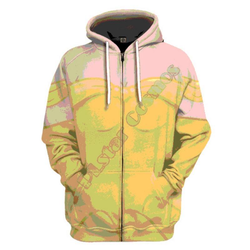 Spring and Autumn Men's Long Sleeve Hoodie Creative 3D Digital Print Zipper Cardigan Top Sweater