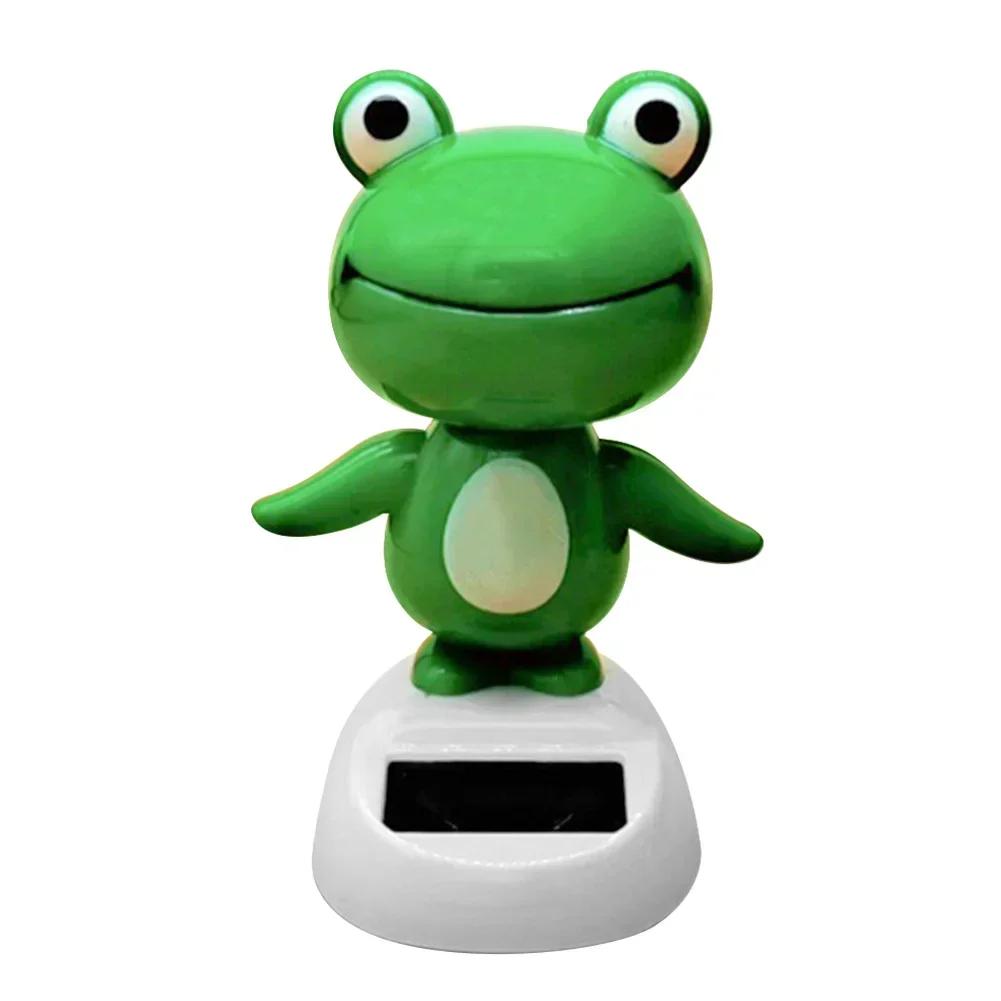 Solar Powered clătină capul broască păpușă mașina ornament desen animat dans animat păpușă auto tabloul de bord decorare accesorii auto