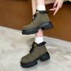 Women's Ankle Boots and Short Boots Thick-soled Lace-up Color-blocked Casual Women Shoe Autumn/winter Work Boots Female