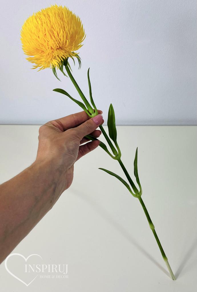 Chryzantema gałązka real touch 51 cm żółty