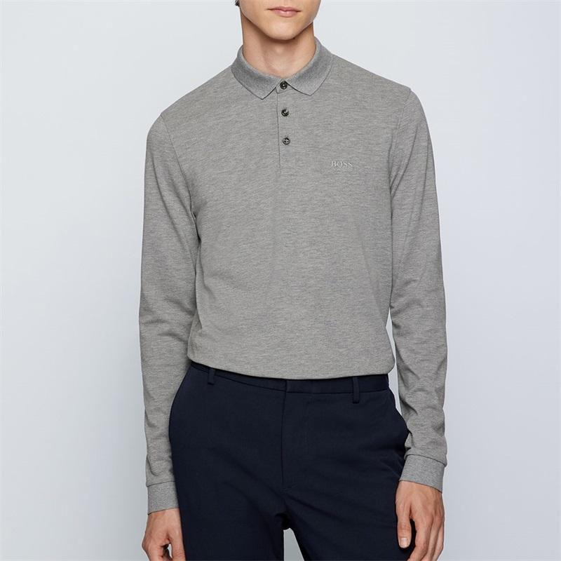 Hugo Boss Polo Shirts Men's Gray Polo Collar Moderate Straight Fit 50391549-041