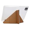 Für iPad Pro 11 (2024) Hülle Y-Faltständer Leder mit Pyramidenmuster + Klare Acryl-Tablet-Abdeckung mit Stifthalter