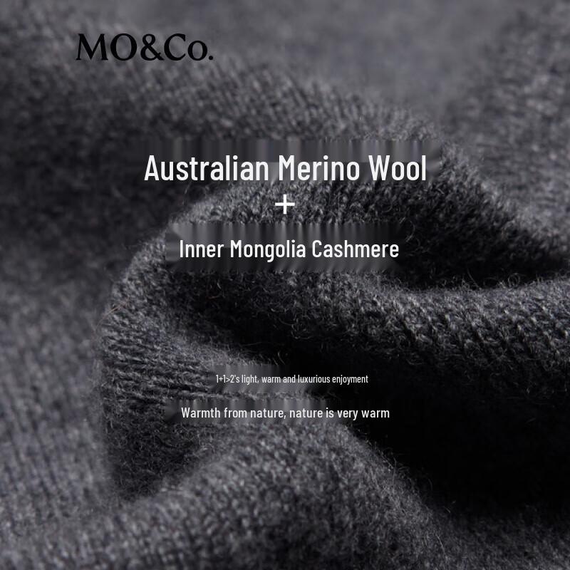 MO&Co. Removable Collar Merino Wool Cashmere Knit Cardigan
