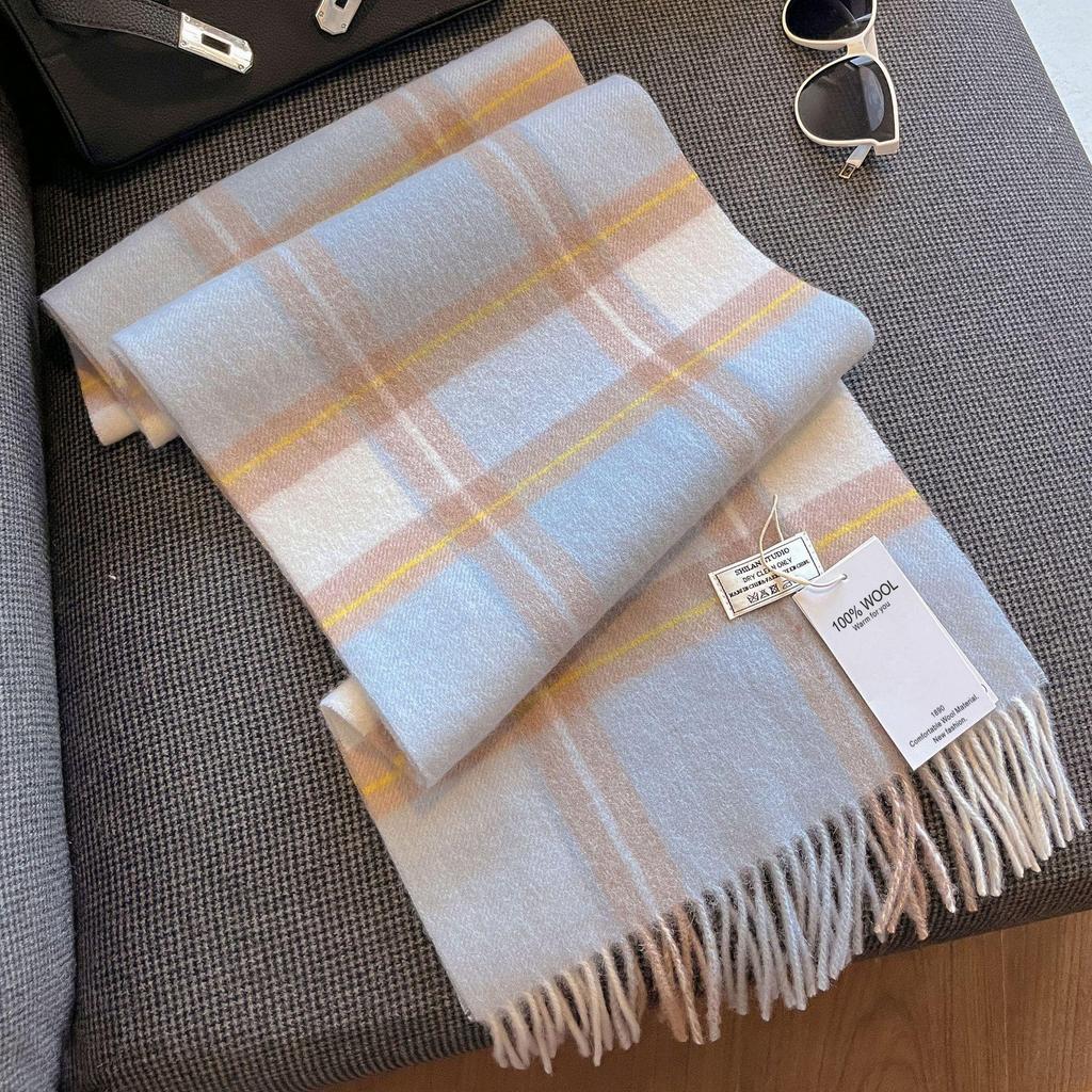 2025 Unisex 100% Wool Scarf: Versatile and Warm for Autumn & Winter