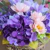 Artificial Flower Basket Farmhouse Floral Arrangement Rustic Faux Wildflowers for Outdoor Front Porch Spring Home Decor