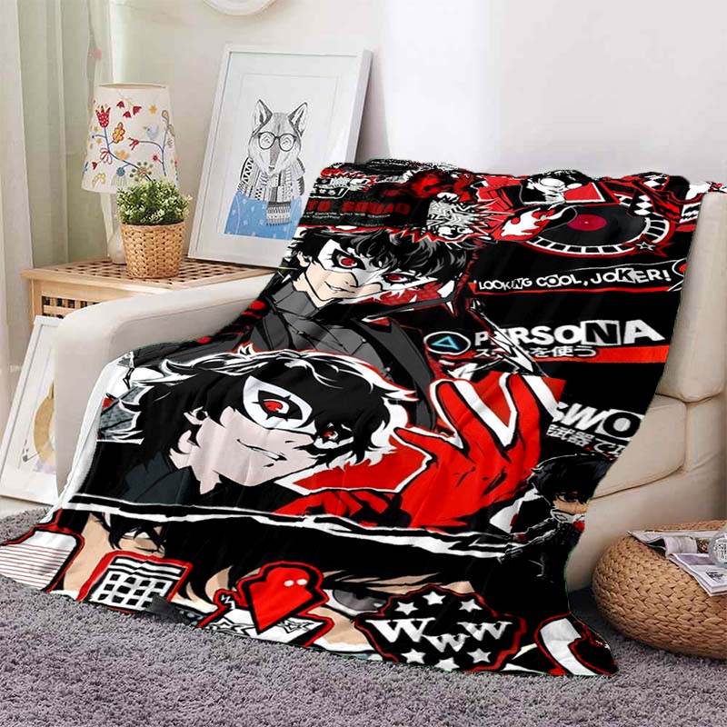newmodelGame Cool Blanket Plush Nap Sofa rug for Living P-Persona series Room Warm Office Bedroom Birthday Home Travel Kid Gifts