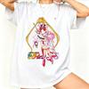 2026new American Retro Cotton Shortsleeved Tshirt With Sailor Moon Print Suitable For Both Unisex And Unisex Casual Street Style