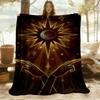 1pc Eclipse Hands Flannel Blanket, Comfortable and Warm Blanket, for Camping Sofa Bed and Couch Office045