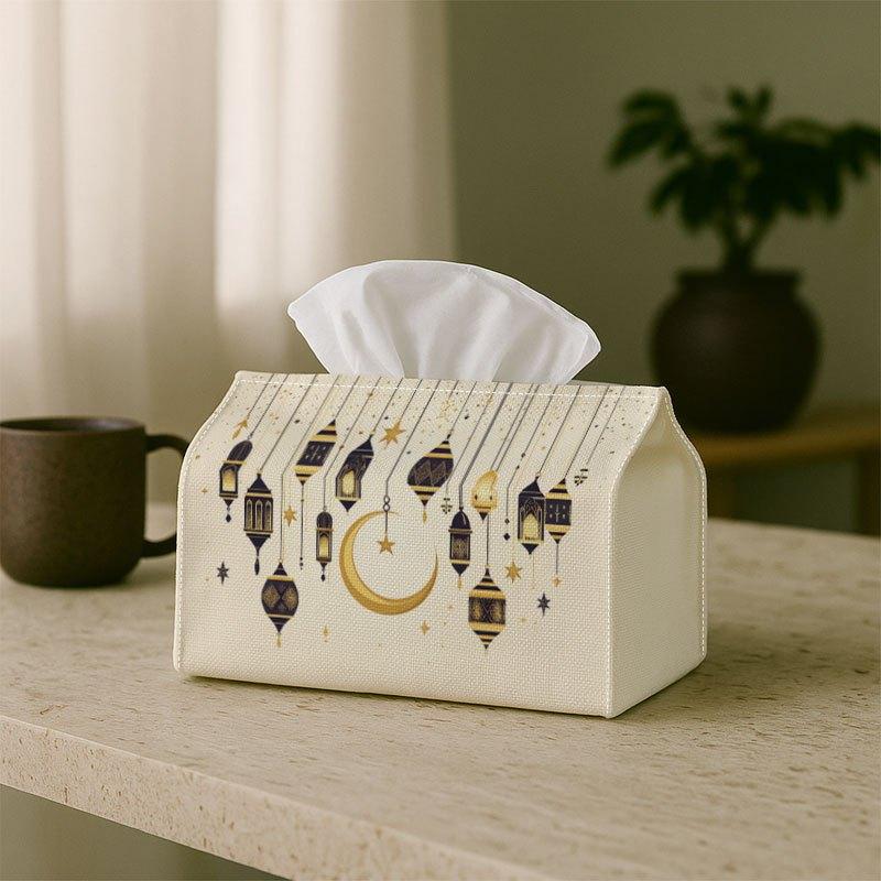 1pc, 2D Flat Printing, Tissue Box Islamic Decorative Pattern - Decorative Tissue Box, for Home, for Party, Car, Kitchen & Bathroom - Tissue Holder for