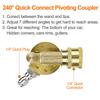 Pressure Washer Pivoting Coupler, 1/4” Quick Plug Gutter Cleaner Attachment, 240 Degree with 7 Angles for Power Washer, 310Bar