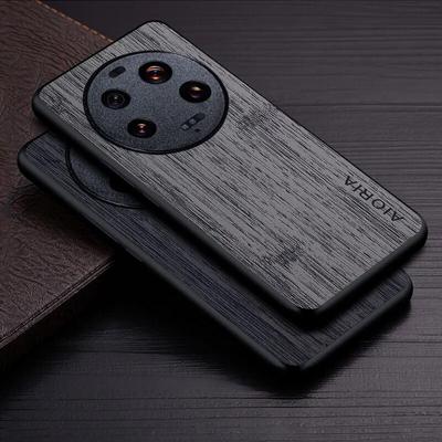 Case for Xiaomi 13 Ultra 5G Funda Bamboo Wood Pattern Leather Cover Luxury Coque for Xiaomi 13 Ultra Case Capa
