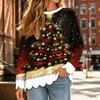 Women's Casual Comfortable Printed Long Sleeve Top for Fall and Winter Everyday Wear