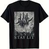 Stay Bright Gothic Graphic TShirt Smolder and Antichrist Design Black Unisex Casual Wear Perfect for Fashion Gift for Men Women