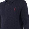 Polo Ralph Lauren Solid Color Chunky Cable Knit Polo Collar Sweater Men Sweaters Dark-Blue 710860351-002