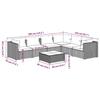 Vidaxl 7-Cz. Garden Lounge Set, Cushions, Black PE Rattan