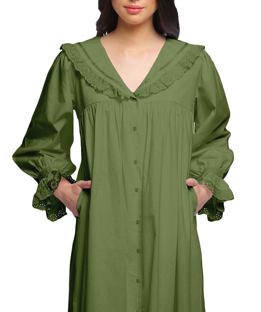 Moomaya Women's Short Sleeve Nightdress For Ladies Solid Cotton Nightwear