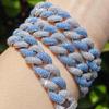 Silver Blue 14MM Cuban Link Necklace and Bracelet - European & American Hip Hop Fashion Trend Jewelry