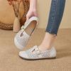 Women's Sandals Shoe Flat and Comfortable HoleHole Mary Jane Shoes Women Genuine Leather Summer Hollow Out Female Shoes