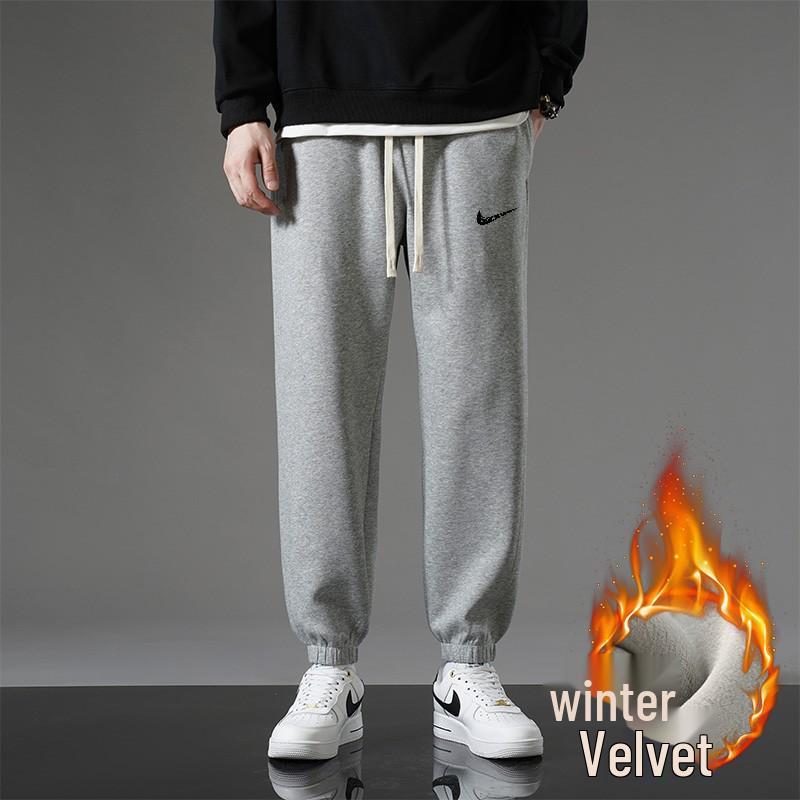 Pantaloni de trening la modă căptușiți cu fleece pentru bărbați și femei 2025: Pantaloni casual sport de exterior pentru toamnă/iarnă