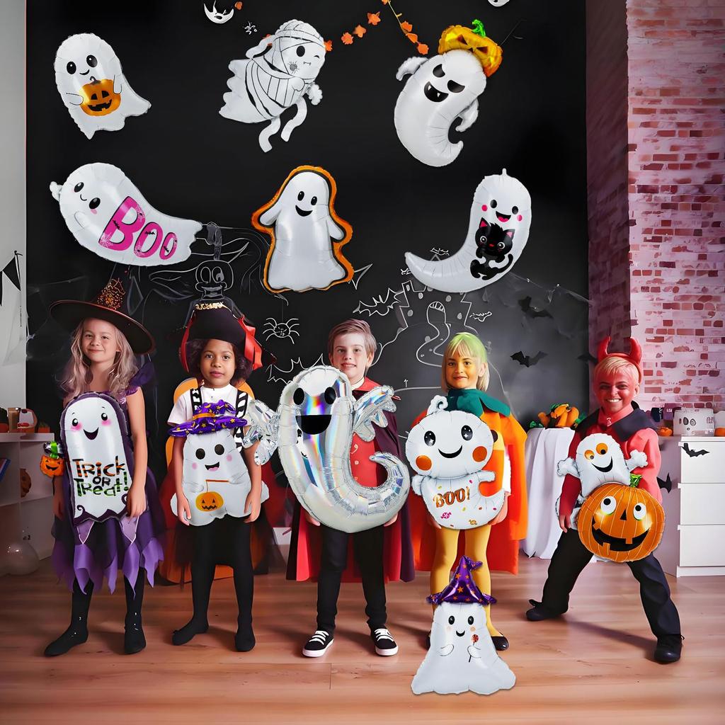 METBOU Halloween Ghost 14 Large Halloween Decorations Balloons, Pieces, Balloons,
