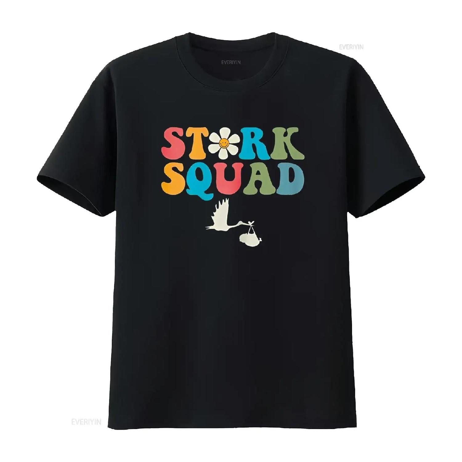 

Stork Squad Labor Delivery Nurse L D Mother Baby T Shirt vintage Washed Soft Stretched Top For Everyday Wear Comfortable homme XXXXXL чорний