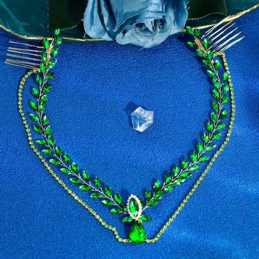 Shining Bride Forehead Head Chain Rhinestone Pageant Tiara Wedding Rhinestone Headband  Woman