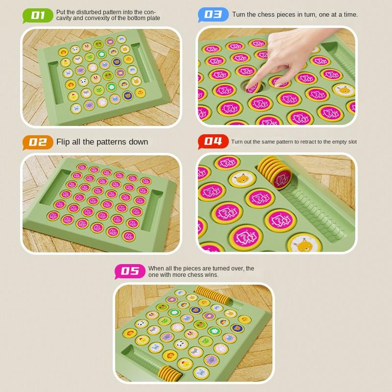 Double player Animal Flip Chess Children's Match Clever Calculation Parent child Interactive Puzzle Reasoning Game Board Games