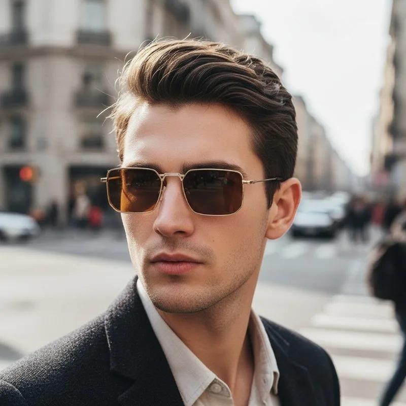 Retro Rectangular Sunglasses Men Women Brand Designer Fashion Metal Frame Glasses Classic Outdoors Driving Shades Uv400 Gafas