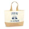 Tote Bag - PLANETEE - Mountaineering I Can't - Natural Jute - Large Capacity - Printed In France