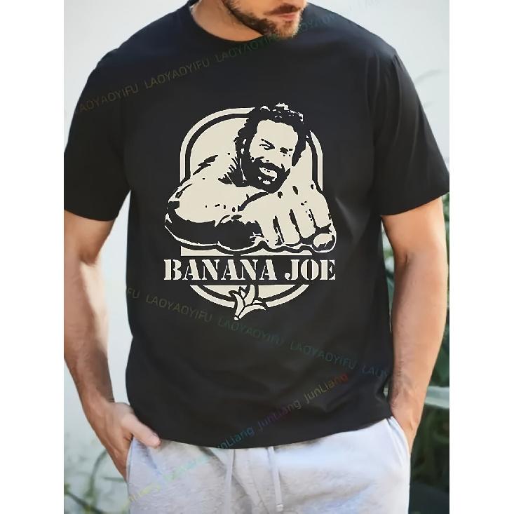 T-shirt grafica da uomo Banana Joe manica corta girocollo cotone vestibilità morbida casual streetwear top per l'uso quotidiano stile rilassato stampa audace