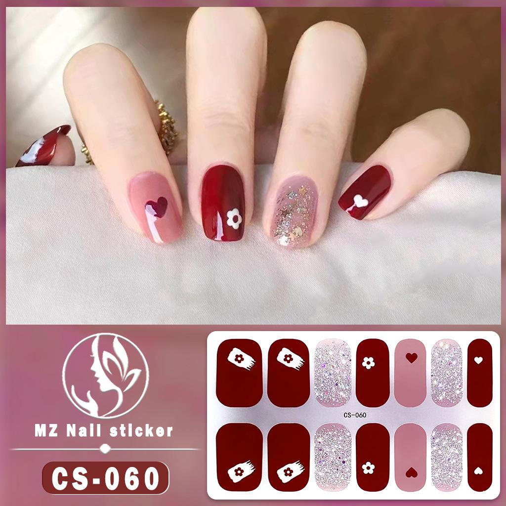 No-Bake Waterproof 3D Detachable Nail Stickers - Long-Lasting Small Fresh Full Nail Art.