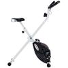Folding and Quiet Exercise Bike with 8-Level Magnetic Resistance and Heart Rate Sensor, for Home Gym, Black and White