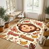 Floral Garden Theme Crystal Velvet Rug Personalized Custom Name Text Soft Floor Mat Home Decor