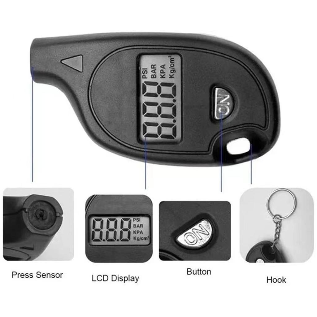 Tire Gauge Digital With LCD Display Car Tire Air Pressure Tester Meter Auto Car Motorcycle Tire Safety Alarm Testing Tools