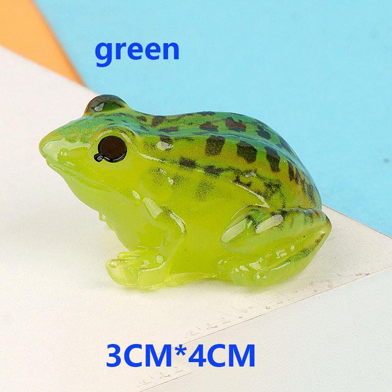 

New Arrival Miniature Frog Figurine Micro-Landscape Garden Ornament Illuminated Decorative Piece Home Desktop Trinket Aquarium Decoration 4cm X 3cm зелений