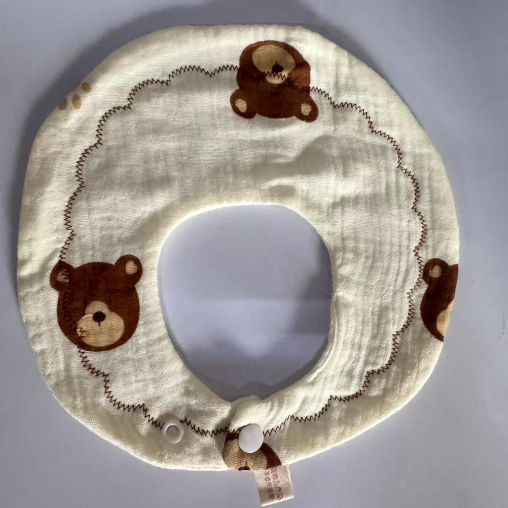 Newborn 6 Layer Gauze Bibs Ultra Soft Absorbent Anti Spit Up Cartoon Baby Drool Bibs Breathable And Comfortable For Infants