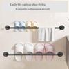 Wall Mounted Metal Coffee Cup Holder 6 Hooks Rustic Black For Kitchen Restaurant Coffee Bar