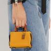 Coach Rogue 11 Solid Color Carriage Tag Pebble Leather Square Shoulder Crossbody Mini Bag Women bags Orange-Yellow CI808-B4SZ9