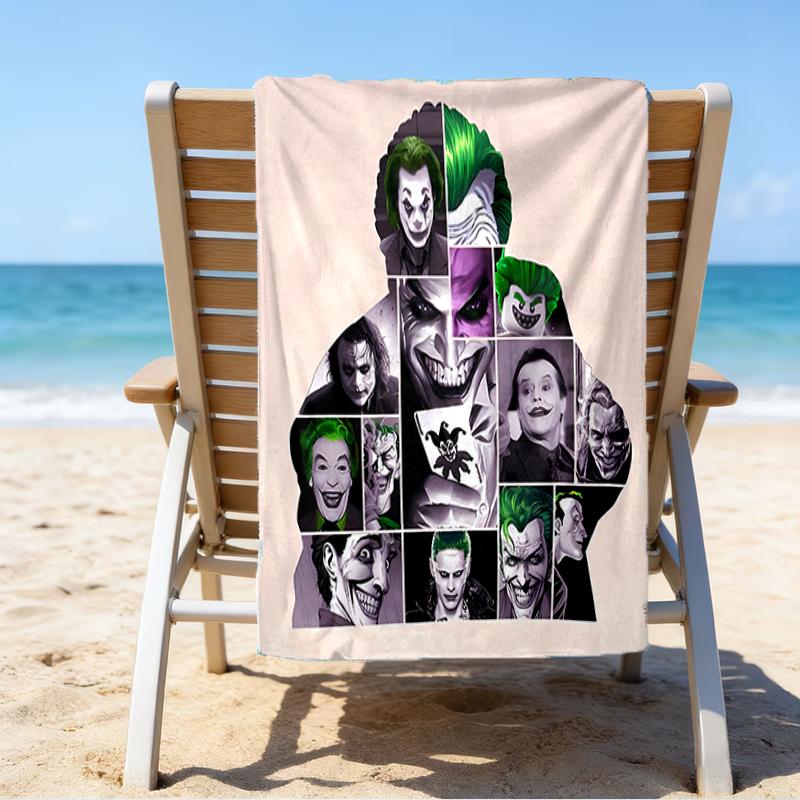 proof beach towel with a Joker pattern - soft,absorbent,quick-drying,machine washable - perfect for swimming,camping,bathing
