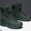 High Top Men’s Lace Hiking Boots 8 Inches Lightweight Combat Boots Durable Suede Leather Work Boots Desert Shoes