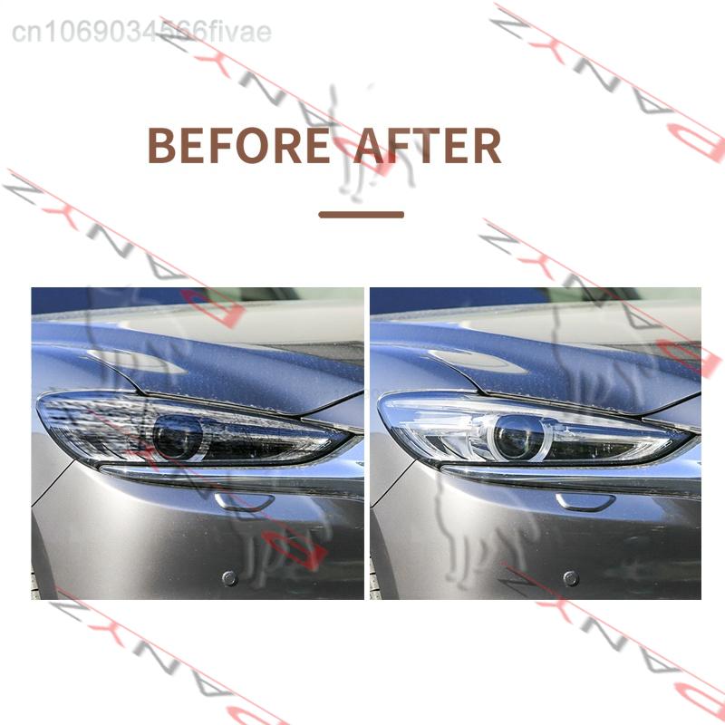 For Mazda 3 6 CX-3 CX-5 CX-9 2 Pcs Car Front Light Transparent TPU Sticker Headlight Protective Film Accessories IUE2