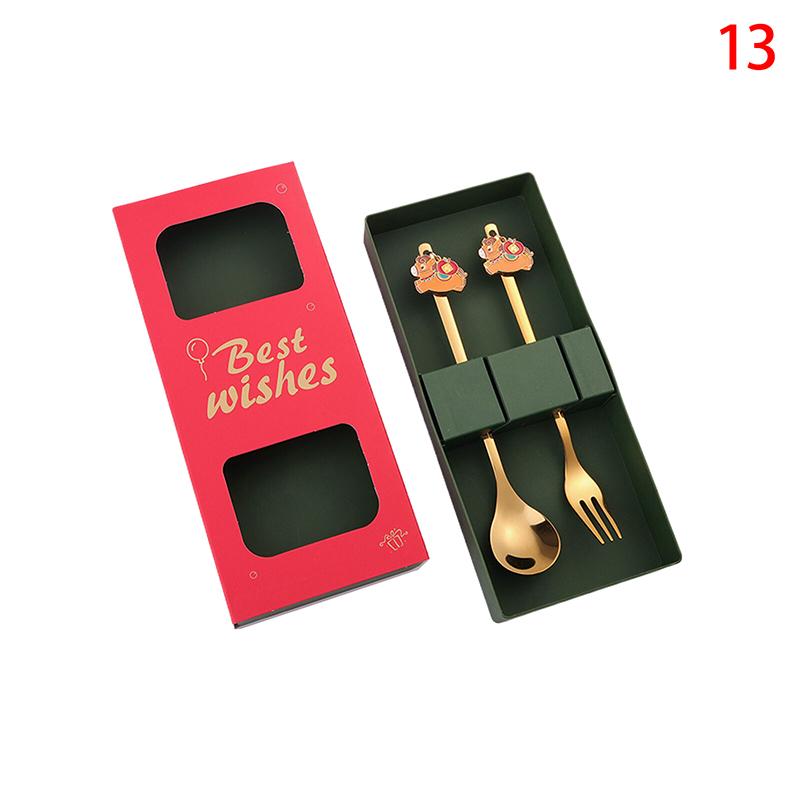 

Год Лошади Набор Палочек для еды и Ложек Золотой Китайский Новый год Ложка из нержавеющей стали Десертные вилки Украшение для столовой посуды 13