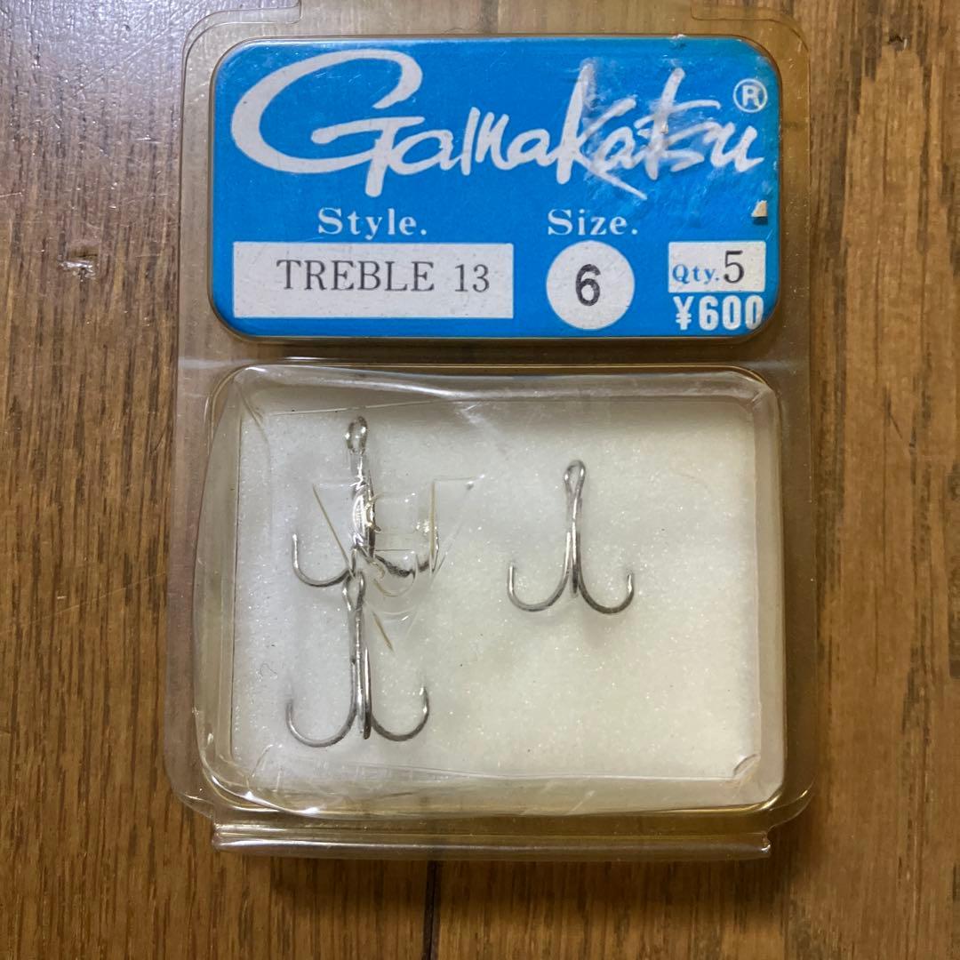 Used Free Shipping Gamakatsu Treble 13 #6 Set of 3 Fishing Hook Lure Hook
