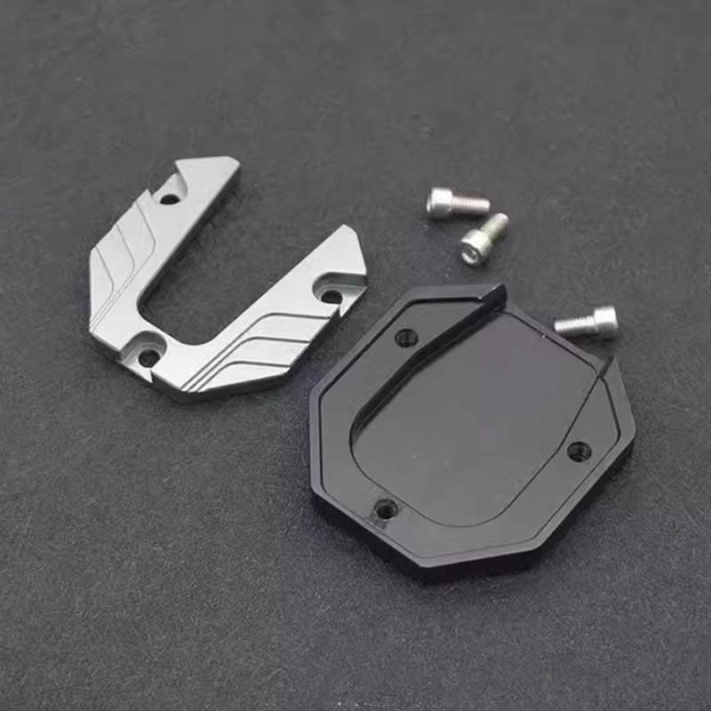 Bike Side Stand Pad for Outdoor Parking, Aluminum Support Plate with Textured Center for Grass