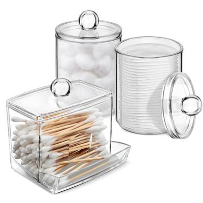 3pcs Plastic Cotton Swab Box Jewelry Box Storage Box Crystal Cotton Swab Box Transparent Cotton Swab Box