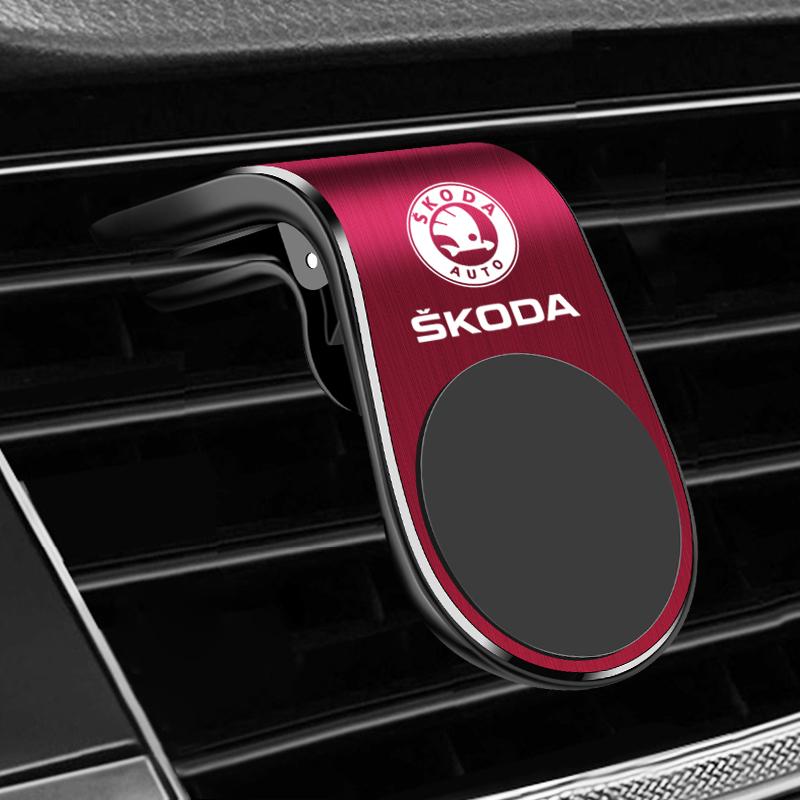 ZPMG6 Metal Magnetic Car Mobile Phone Holder For Skoda Octavia Fabia Superb Yeti Enyaq Rapid Kamiq Karoq Auto Styling Accessories
