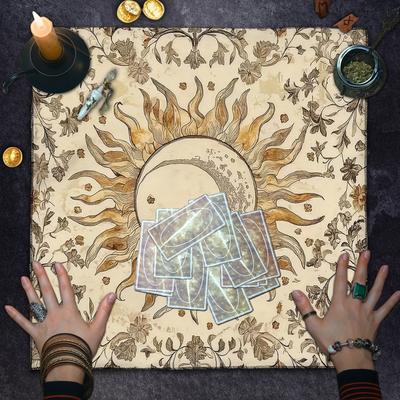Samt Tarots Lesetuch Okkulte Symbole Künstlerisches Samt Divinationsmatte Spirituelle Praxis Zubehör