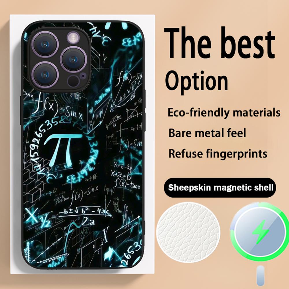Cool formula equation cool pattern Phone Case For iPhone 16 15 14 13 12 11 Plus Pro Max High-end Luxury Magsafe Sheepskin